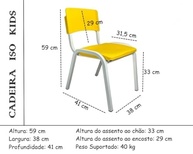 Conjunto Mesa e 4 Cadeiras Infantil Amarela - Ideal para Estudo e Brincadeiras - imagem 3