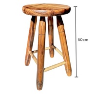 Banquinho de Madeira Maciça 50cm - Banqueta Resistente e Estilosa para Ambientes Modernos - imagem 3