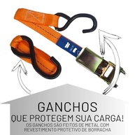Kit 4 Cintas de Amarração com Catraca e Ganchos 4,5m 100kg - Segurança Total para suas Cargas! - imagem 4