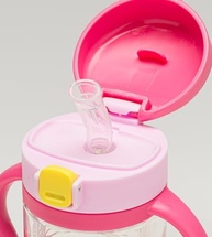 Copo de Treinamento com Canudo e Alça Dino 240ml - Rosa | Transição Saudável para Bebês - imagem 4