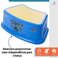 Banquinho Degrau Infantil Patrulha Canina - Azul Chase | Apoio Pés Antiderrapante e Resistente - imagem 4