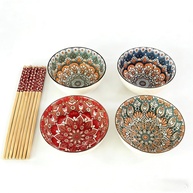 Jogo Oriental para 4 Pessoas - Bowl e Tigela em Porcelana com Hashi | Presente Elegante para Comida Asiática - imagem 1
