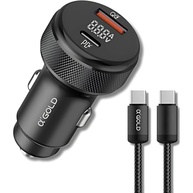 Carregador Veicular Turbo 60W com 2 Portas USB-C e USB-A: Carregamento Super Rápido para iOS e Android - imagem 1
