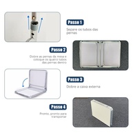 Mesa Dobrável em Maleta Portátil 120x60x70cm - Alumínio Resistente para Camping, Cozinha e Área Externa - imagem 5
