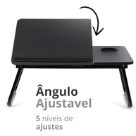 Mesa Suporte Notebook Portátil Ajustável com Base Metálica e Porta-Copos - imagem 5