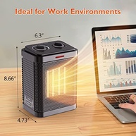 Aquecedor Cerâmico Portátil 1500W com Aquecimento Rápido 2S, Segurança Total e Design Compacto - imagem 3