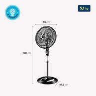Ventilador Coluna Mondial Turbo 8 Pás 40cm - Potente, Silencioso e Ajustável - imagem 3