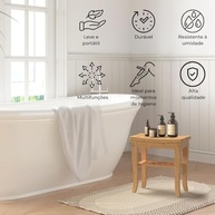 Banco de Bambu com Prateleira para Chuveiro 48x43cm - Segurança e Estilo no Banheiro - imagem 3