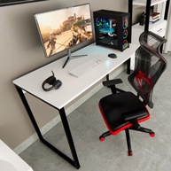 Mesa Escrivaninha Gamer Estilo Industrial 100x60cm MDF Premium Branco e Aço Carbono – Design Moderno para Jogos e Trabalho - imagem 1