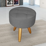 Puff Decorativo Redondo Moderno Resistente em Cinza | Conforto e Estilo para Qualquer Ambiente - imagem 1