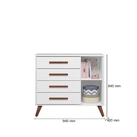 Cômoda Infantil Retrô Qencanto Qmovi Branco - Design Charmoso e Funcionalidade para o Quarto da Criança - imagem 3