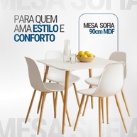 Mesa de Jantar Quadrada Sofia 90cm em MDF - Design Moderno para Cozinha e Sala de Jantar - imagem 5