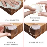 Kit 10 Protetores de Quina em Silicone com Adesivo Dupla Face - Segurança Total para Bebês e Crianças - imagem 5
