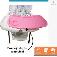 Cadeira Alta de Refeição Baby Style Rosa - Conforto e Segurança para Alimentação do Bebê - imagem 5