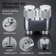 Válvula Dupla de Registro Inox Premium para Torneira e Banheiro - Controle Total, Design Moderno, Instalação Fácil - imagem 4