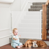 Grade de Proteção Retrátil 86x150cm para Pets e Bebês | Segurança Inteligente para Escadas e Portas - imagem 1