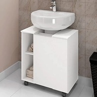 Gabinete 1 PT Pequin Branco – Design Moderno com Nichos Inteligentes e Rodízios - imagem 3