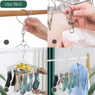 Varal Dobrável para Roupas Íntimas em Aço Inoxidável – 40 Pregadores para Meias e Calcinhas - imagem 5