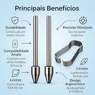 Kit 2 Pontas Metal S Pen Samsung: Precisão e Durabilidade para Galaxy Tab S6 Lite, S7, S8, S9, S7 FE, S9 FE, S10 FE e Smartphones Note/S Ultra - imagem 5