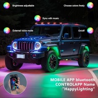 Kit 8 Luzes de Rock LED RGB para Carro e Caminhão YUGUANG - Controle App, Sincronização Musical e IP68 - imagem 3