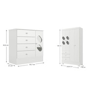 Quarto Infantil Completo com Guarda-Roupa e Cômoda Stella Branco - Design Moderno e Funcional - imagem 2