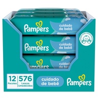 Lenços Umedecidos Pampers - Cuidado Suave e Seguro para Bebês, 576 Unidades - imagem 1