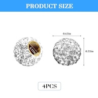 Tampas de Válvula de Pneu com Strass Cristalino - 4 Peças para Carros e Veículos - imagem 3