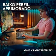 Teclado Gamer Logitech G915 X TKL Sem Fio: Performance TKL, RGB LIGHTSYNC e Conexão Tripla - imagem 3