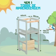 Torre de Aprendizagem Montessori 4 em 1 Decoratta - Estímulo e Segurança para Crianças - imagem 2