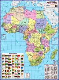 Mapa Poster África Detalhado 89x117cm: Geográfico, Turístico e Rodoviário - imagem 1