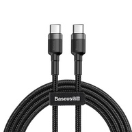 Cabo Baseus Turbo USB-C para USB-C 2M 60W - Carregamento Rápido e Durabilidade em Nylon Preto - imagem 2