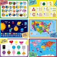 Pacote com 6 Jogos Americanos Educativos para Crianças - Alfabeto, Números, Mapas e Mais - imagem 2
