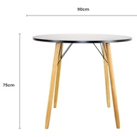 Mesa Eiffel Redonda Preta 90cm - Design Moderno com Pés de Palito Tipo Eames - imagem 4
