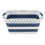 Cesto Dobrável para Roupas Electrolux - Branco com Detalhes Azul | Organize sua Lavanderia com Estilo - imagem 1