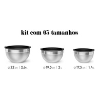 Kit Bowls Inox com Tampa - Tigelas Resistentes e Versáteis Electrolux - imagem 3