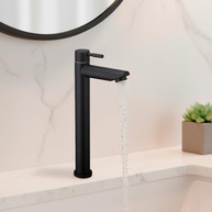 Torneira de Mesa para Banheiro Bica Alta 1/4 Volta Aço Inox 304 Elegance Beltempo - Preto Fosco - imagem 1