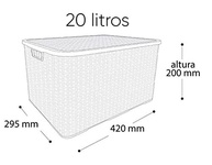 Kit 3 Caixas Organizadoras Rattan com Tampa 20L - Design Elegante e Prático - imagem 3