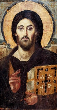 Cristo Pantocrator (550) - Tela Canvas de Arte Bizantina para Decoração Elegante - imagem 1