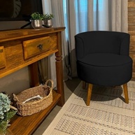 Kit 2 Poltronas Elegantes em Veludo Preto - Conforto e Estilo para sua Sala - imagem 3