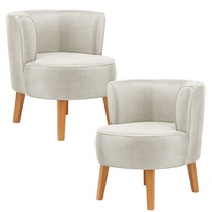 Kit 2 Poltronas Elegantes em Veludo Bege - Conforto e Estilo para Sala de Estar - imagem 1