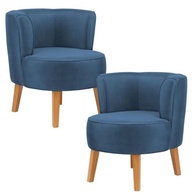 Kit 2 Poltronas Elegantes em Veludo Azul - Conforto e Estilo para sua Sala - imagem 2