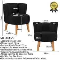Kit 2 Poltronas Elegantes em Veludo Preto - Conforto e Estilo para sua Sala - imagem 4
