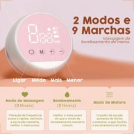 Bomba de Tirar Leite Elétrica Portátil com 9 Níveis de Sucção e Tela LED - imagem 4