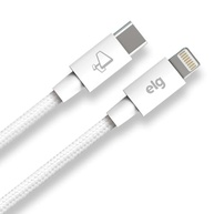 Cabo USB-C para Lightning ELG 2m Branco: Carregamento Rápido 27W e Durabilidade Extrema - imagem 2