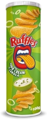 Salgadinho a Base De Batata Sour Cream e Cebola Ruffles Tira Onda Elma Chips Tubo 100G - imagem 3