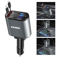Carregador Retrátil KKMOL 4 em 1: Potência 100W, 2 Cabos e Tela de Tensão para iPhone 15, Galaxy S23 e Mais! - imagem 2