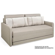 Sofá-Cama Casal 2 Lugares Aurora Herval em Linho Bege Areia - Conforto e Versatilidade em 146 cm - imagem 5