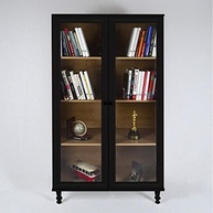 Estante Para Livros Ditália 2 Portas com Vidro - Design Moderno em Preto - imagem 4