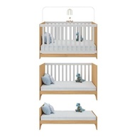 Berço Americano 3 em 1 Conversível em Mini Cama e Sofá - Madeirado/Branco - imagem 5