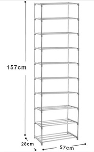 Sapateira Vertical Premium 10 Prateleiras - Até 30 Pares em Aço Inox - imagem 3